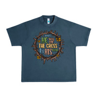Midnight Navy when he was one the cross i was one his mind Urban Heavy Tee - MaliasSmallBusiness