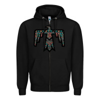 Black Black Aztec Thunderbird Zipper Hoodie - Bettercallsaul