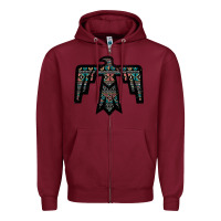 Burgundy Black Aztec Thunderbird Zipper Hoodie - Bettercallsaul