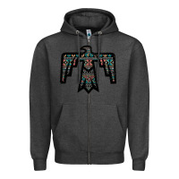 Charcoal Heather Black Aztec Thunderbird Zipper Hoodie - Bettercallsaul