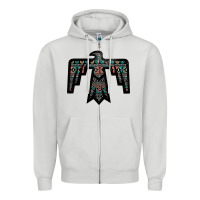 Dove Grey Black Aztec Thunderbird Zipper Hoodie - Bettercallsaul
