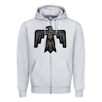 Black Aztec Thunderbird Zipper Hoodie | Teevron