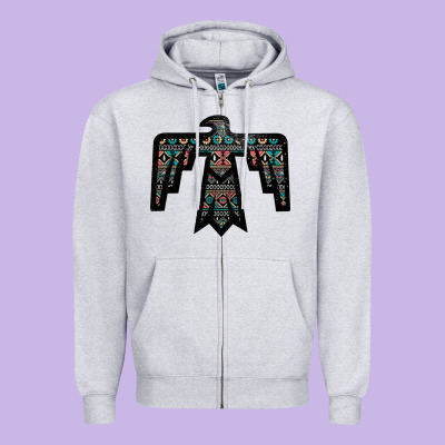Black Aztec Thunderbird Zipper Hoodie Designed By Bettercallsaul