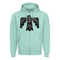 Seafoam Black Aztec Thunderbird Zipper Hoodie - Bettercallsaul
