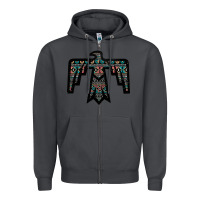 Smoke Black Aztec Thunderbird Zipper Hoodie - Bettercallsaul