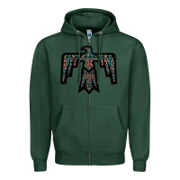 Sports Green Black Aztec Thunderbird Zipper Hoodie - Bettercallsaul