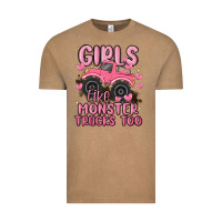Vintage Coffee girls like monster trucks too Vintage Tee - MaliasSmallBusiness