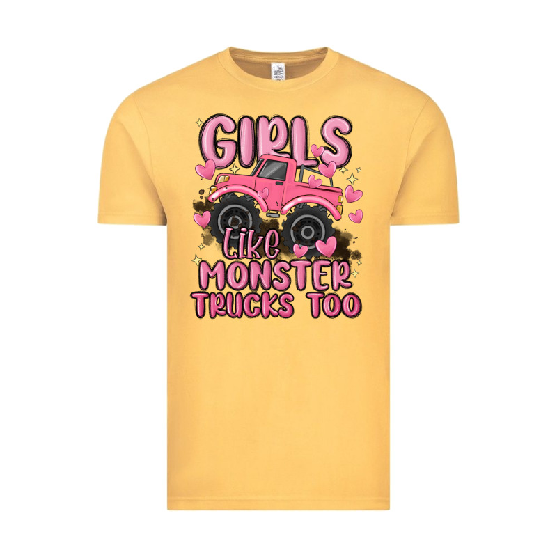 Girls Like Monster Trucks Too Vintage Tee by MaliasSmallBusiness | Teevron