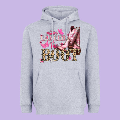 Give Cancer The Boot Cancer Awareness Heavyweight Hoodie Designed By Howdyjamesfarm