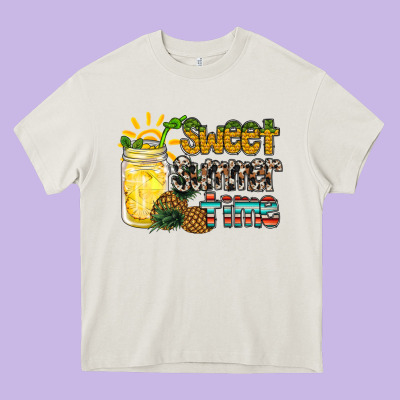 Sweet Summer Time Pineapple Heavy Core Tee Designed By Racoondesign