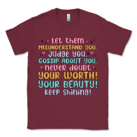 Burgundy let them Classic Tee - MaliasSmallBusiness