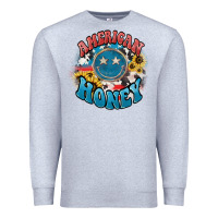 Heather Grey American honey smiley Premium Sweatshirt - HowdyJamesFarm