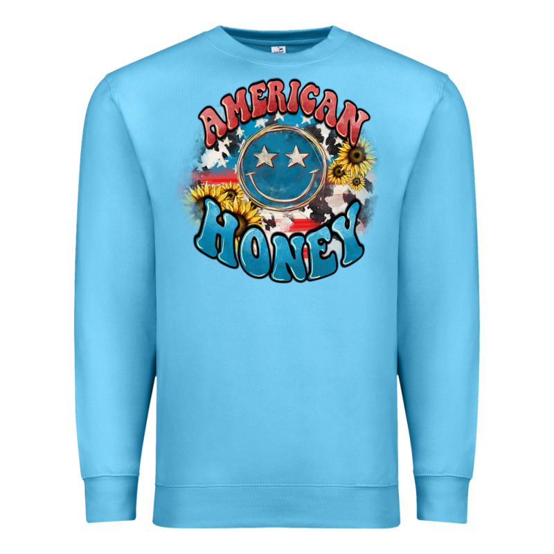 American Honey Smiley Premium Sweatshirt by HowdyJamesFarm | Teevron