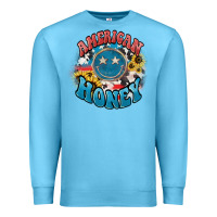 Ocean Blue American honey smiley Premium Sweatshirt - HowdyJamesFarm