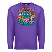 Purple American honey smiley Premium Sweatshirt - HowdyJamesFarm