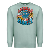 Seafoam American honey smiley Premium Sweatshirt - HowdyJamesFarm