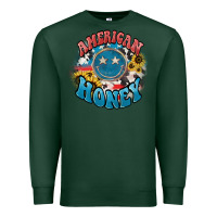Sports Green American honey smiley Premium Sweatshirt - HowdyJamesFarm