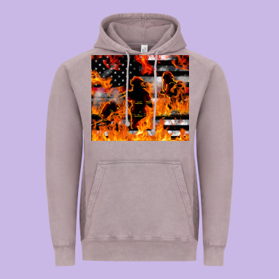 Firefighter Thin Red Lin Vintage Hoodie Designed By Lillyallendesigns