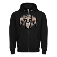 Black Western Light Aztec Thunderbird Zipper Hoodie - Bettercallsaul