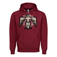 Burgundy Western Light Aztec Thunderbird Zipper Hoodie - Bettercallsaul
