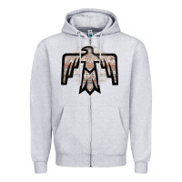 Heather Grey Western Light Aztec Thunderbird Zipper Hoodie - Bettercallsaul