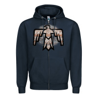 Navy Western Light Aztec Thunderbird Zipper Hoodie - Bettercallsaul