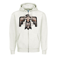 Oatmeal Heather Western Light Aztec Thunderbird Zipper Hoodie - Bettercallsaul