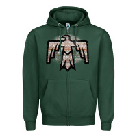 Sports Green Western Light Aztec Thunderbird Zipper Hoodie - Bettercallsaul