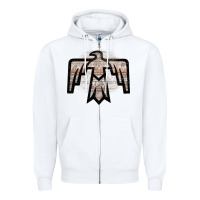 White Western Light Aztec Thunderbird Zipper Hoodie - Bettercallsaul