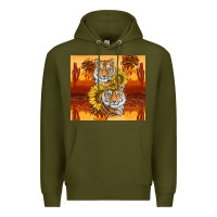 Army Green tigers with scratches Premium Hoodie - TumblerDesignByShophia