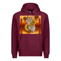 Burgundy tigers with scratches Premium Hoodie - TumblerDesignByShophia