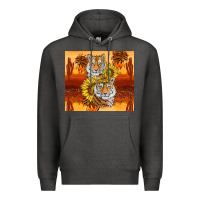Charcoal Heather tigers with scratches Premium Hoodie - TumblerDesignByShophia