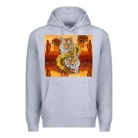 Heather Grey tigers with scratches Premium Hoodie - TumblerDesignByShophia