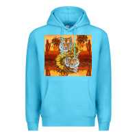 Ocean Blue tigers with scratches Premium Hoodie - TumblerDesignByShophia