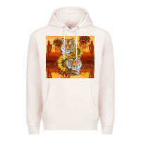 Pale Pink tigers with scratches Premium Hoodie - TumblerDesignByShophia