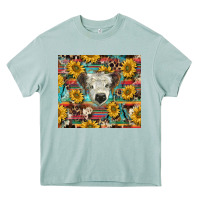 Arona white Scottish calf and sunflowers Heavy Core Tee - BarkalooDesign