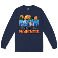 Navy faith can move mountains Long Sleeve Tee - MaliasSmallBusiness
