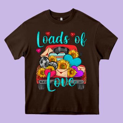 Loads Of Love With Truck Heavy Core Tee Designed By Hra Design Shop