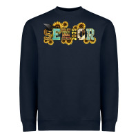 Navy senior 2025 sunflowers Heavyweight Sweatshirt - NancyCooperArtShop