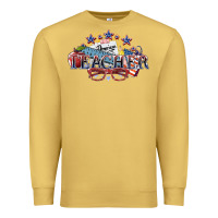 Antique Gold American Teacher 4th of july Premium Sweatshirt - HowdyJamesFarm