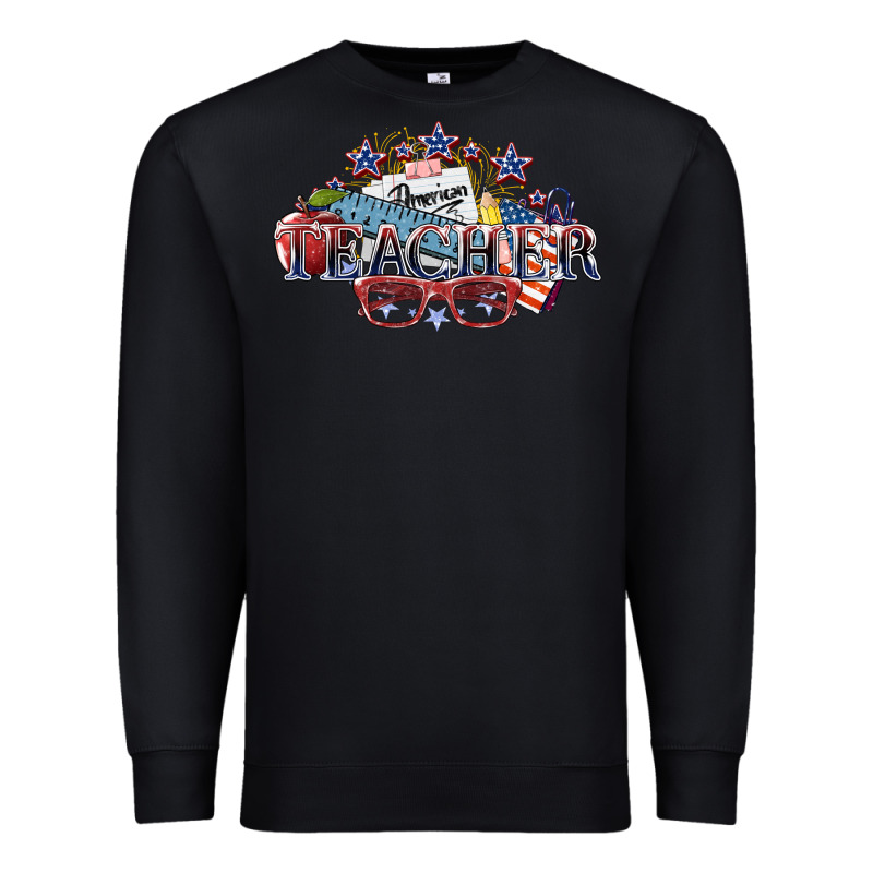 American Teacher 4th Of July Premium Sweatshirt by HowdyJamesFarm | Teevron