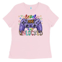 Bubblegum Pink level days unclocked Ladies Tee - RacoonDesign