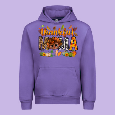 Thankful Mama And Turkey Bbs Urban Hoodie Designed By Bundleandbundleshop