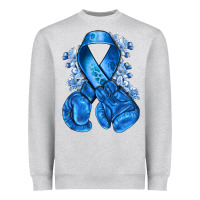 Blue Ribbon With Boxing Gloves Heavyweight Sweatshirt | Teevron