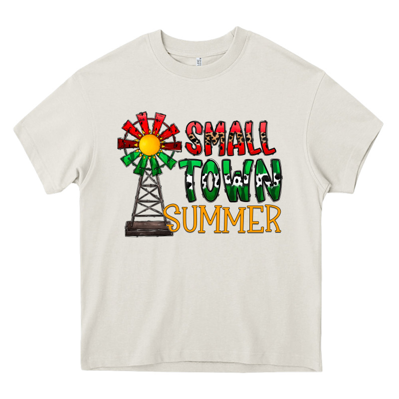 Small Town Summer Heavy Core Tee by CowhideDigitalArt | Teevron