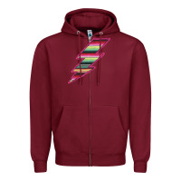 Burgundy Pink Serape Lightning Zipper Hoodie - Bettercallsaul