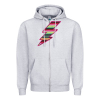Heather Grey Pink Serape Lightning Zipper Hoodie - Bettercallsaul