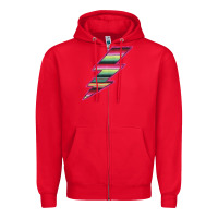 Red Pink Serape Lightning Zipper Hoodie - Bettercallsaul
