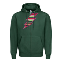Sports Green Pink Serape Lightning Zipper Hoodie - Bettercallsaul