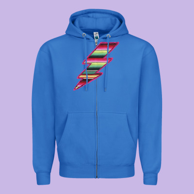 Pink Serape Lightning Zipper Hoodie Designed By Bettercallsaul